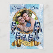 Exotic Blue Dream Catcher Save the date Aankondigingskaart (Voorkant)