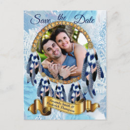 Exotic Blue Dream Catcher Save the date Aankondigingskaart