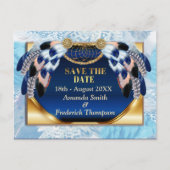 Exotic Blue Dream Catcher Save the Dates Aankondigingskaart (Voorkant)