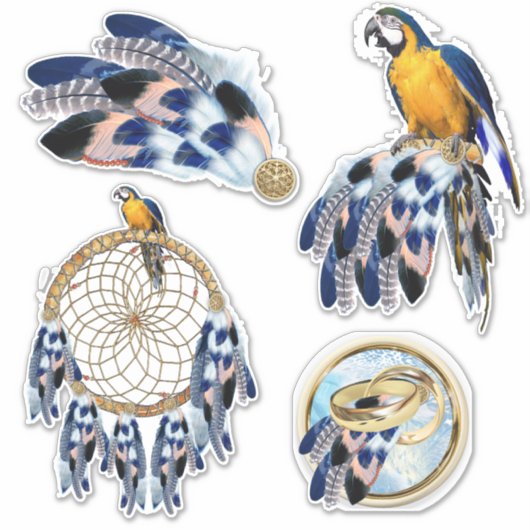 Exotic Blue Dream Catcher Sticker (Voorkant)