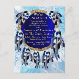 Exotic Blue Dream Catcher Verloving Uitnodiging Briefkaart