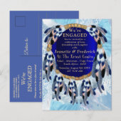 Exotic Blue Dream Catcher Verloving Uitnodiging Briefkaart (Voorkant / Achterkant)