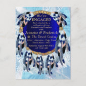 Exotic Blue Dream Catcher Verloving Uitnodiging Briefkaart (Voorkant)