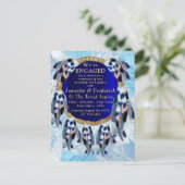 Exotic Blue Dream Catcher Verloving Uitnodiging Briefkaart (Staand voorkant)