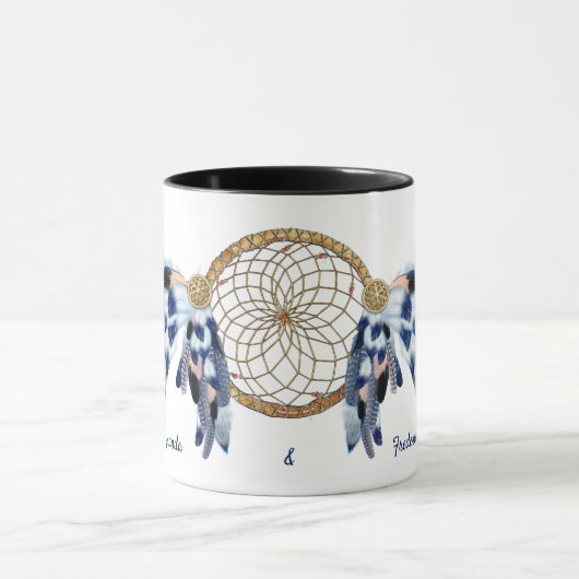 Exotic Blue Dream Catcher Wedding Gift Mok (Midden)