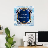 Exotic Blue Dream Catcher Wedding Poster (Thuiskantoor)