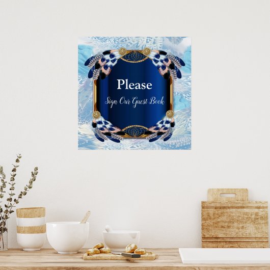 Exotic Blue Dream Catcher Wedding Poster (Keuken)