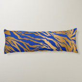 Exotic Blue & Gold Tiger Print Body Pillow Lichaamskussen (Achterkant)