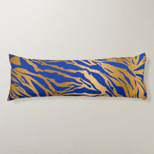 Exotic Blue & Gold Tiger Print Body Pillow Lichaamskussen