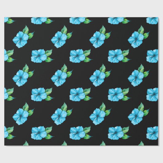 Exotic Blue Hibscus Cadeaupapier (Vlak)