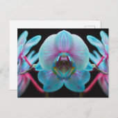 Exotic Blue Orchid Reflection Briefkaart (Voorkant / Achterkant)