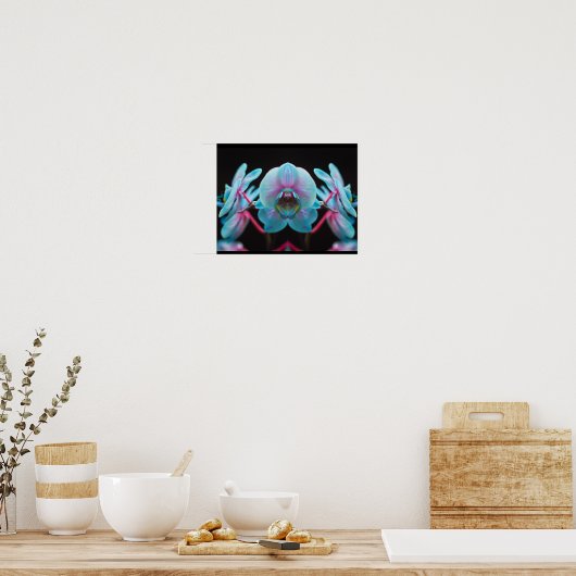 Exotic Blue Orchid Reflection Poster (Keuken)