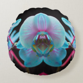 Exotic Blue Orchid Reflection Rond Kussen