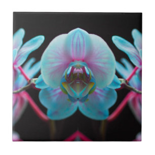 Exotic Blue Orchid Reflection Tegeltje