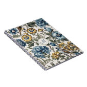 Exotic Boho Blue & Gold Floral Monogram Notitieboek (Rechterzijde)