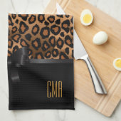 Exotic Brown Leopard Animal | Monogram Theedoek (Quarter Fold)