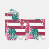 Exotic burgundy monogram gestript bedankdoosjes (Uitgevouwen)