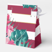 Exotic burgundy monogram gestript bedankdoosjes (Achterkant)