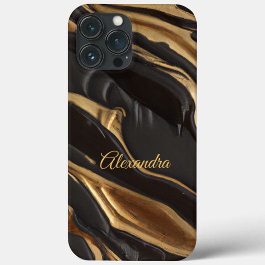 Exotic Chocolate Gold Black Honeycomb swirl Case-Mate iPhone Case (Achterkant)
