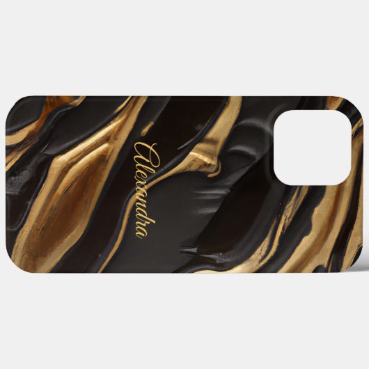 Exotic Chocolate Gold Black Honeycomb swirl Case-Mate iPhone Case (Achterkant (horizontaal))