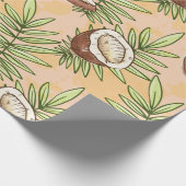 Exotic Coconut Fruit Lover Pattern Cute Summer Cadeaupapier (Hoek)