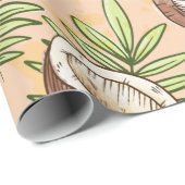 Exotic Coconut Fruit Lover Pattern Cute Summer Cadeaupapier (Rol Hoek)