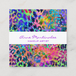 Exotic Colorful Animal Print Square Visitekaartje