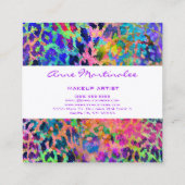 Exotic Colorful Animal Print Square Visitekaartje (Achterkant)