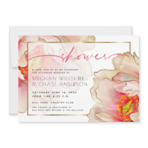 Exotic Coral Roos Peony Couple's Shower