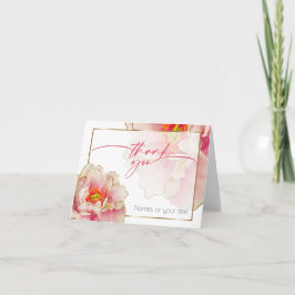 Exotic Coral Roos Peony Hartelijk dank Bedankkaart