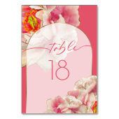 Exotic Coral Roos Peony-tabelnummer Kaart (Achterkant)