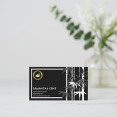 Exotic Creative Black Bamboo Landscape Architect Visitekaartje (Staand voorkant)