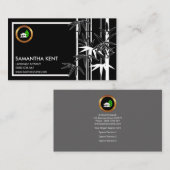 Exotic Creative Black Bamboo Landscape Architect Visitekaartje (Voorkant / Achterkant)