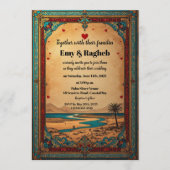 Exotic Desert Oasis Wedding Invitation  Kaart (Voorkant)