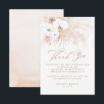 Exotic Elegant Boho Floral Thank You Bedankkaart<br><div class="desc">Tropical dried foliage thank you flat card for weddings,  bridal shower,  engagement parties... </div>