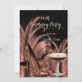 Exotic Espresso Martini Heels Birthday Party Kaart