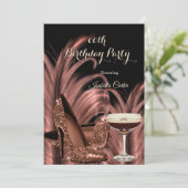 Exotic Espresso Martini Heels Birthday Party Kaart (Staand voorkant)