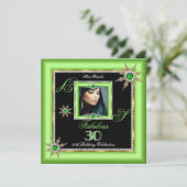 Exotic Fabulous 30 Limoen Silver Snowflake Photo Kaart (Staand voorkant)