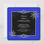 Exotic Fabulous Royal Blue Silver Snowflake Foto Kaart (Achterkant)