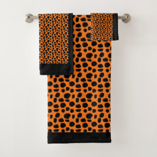 EXOTIC FAUX JAGUAR PRINT Poly Cotton Bad Handdoek
