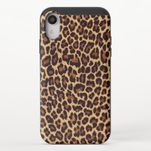 Exotic Faux-luipaard afdrukken iPhone XR Schuifbaar Hoesje