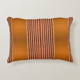 Exotic Faux Snake Leather & Linear Stripe Pumpkin  Accent Kussen