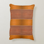 Exotic Faux Snake Leather & Linear Stripe Pumpkin Accent Kussen (Achterkant (Verticaal))