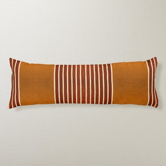 Exotic Faux Snake Leather & Linear Stripe Pumpkin Lichaamskussen (Voorkant)