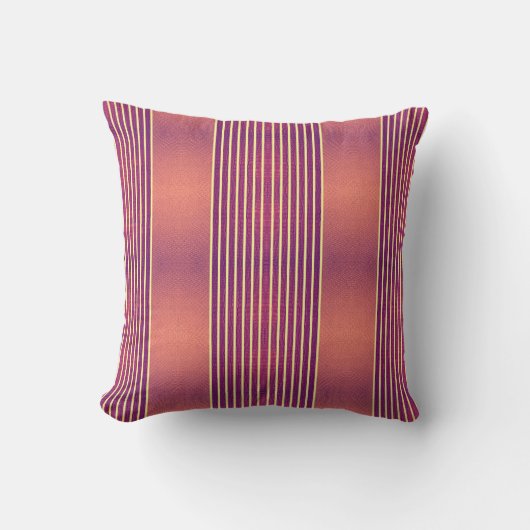 Exotic Faux Snake Leather & Linear Stripe Salmon Kussen (Voorkant)