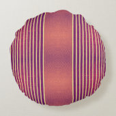 Exotic Faux Snake Leather & Linear Stripe Salmon Rond Kussen (Achterkant)