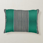 Exotic Faux Snake Leather Linear Stripe Turquoise Accent Kussen (Achterkant)
