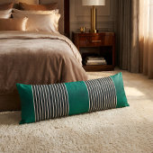 Exotic Faux Snake Leather Linear Stripe Turquoise Lichaamskussen