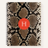 Exotic Faux Snake Skin Pattern Monogram Notitieboek (Voorkant)