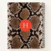 Exotic Faux Snake Skin Pattern Monogram Notitieboek (Achterkant)